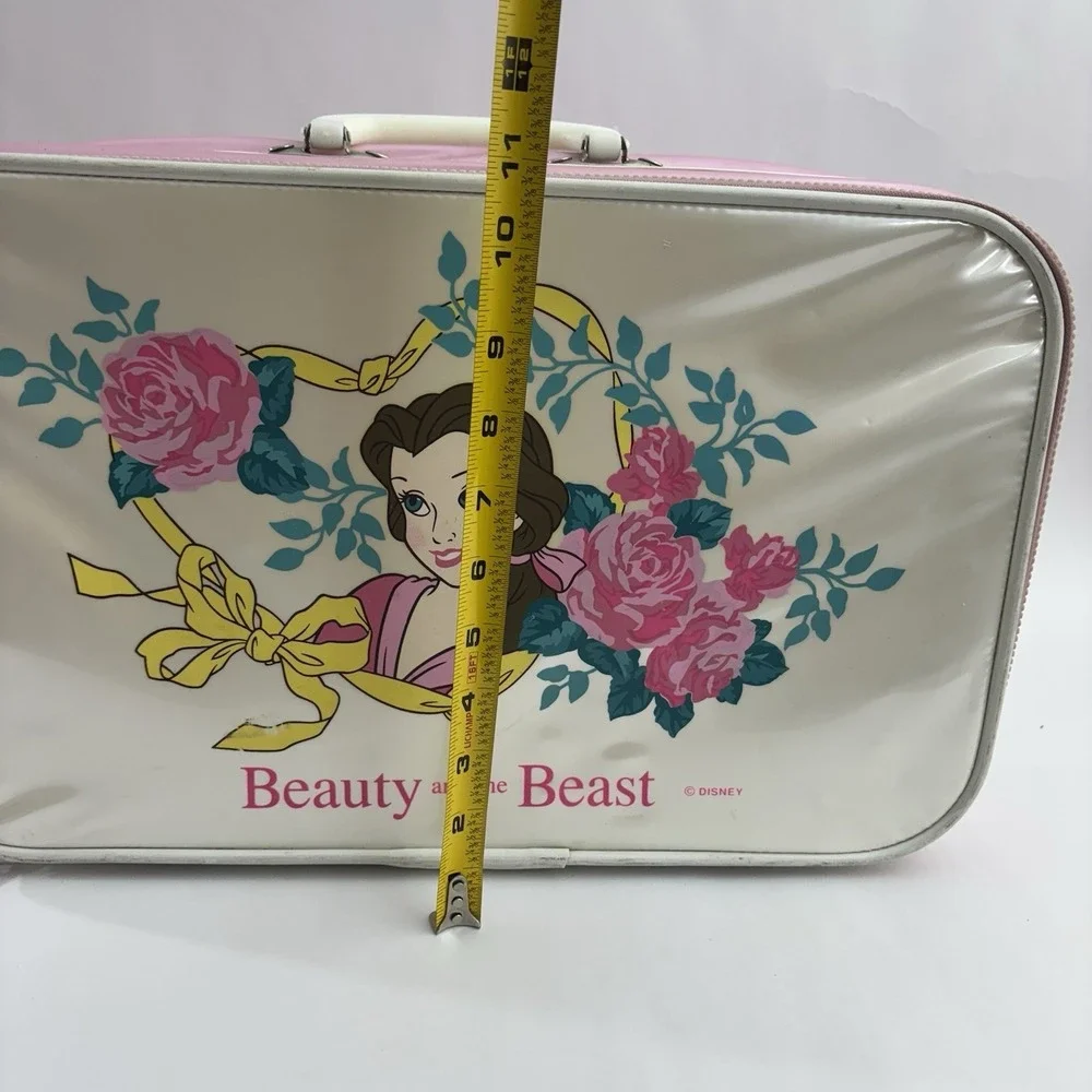 Vintage Disney Beauty And The Beast Suitcase White Zipper‎ And Handle
